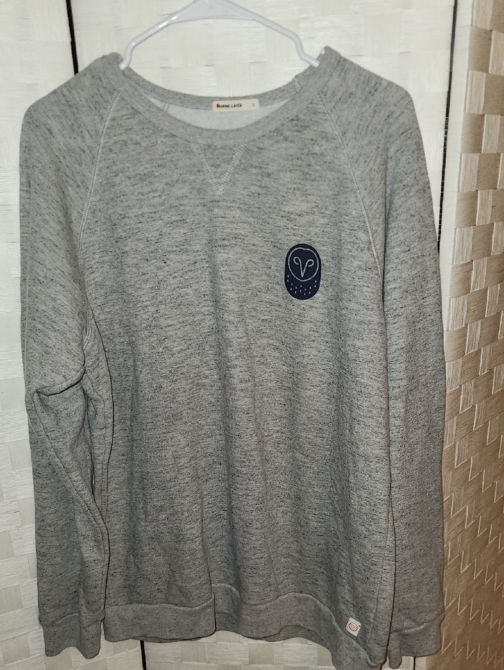 Marine Layer Grey Pullover Mens Sweatshirt With Owl Size Large